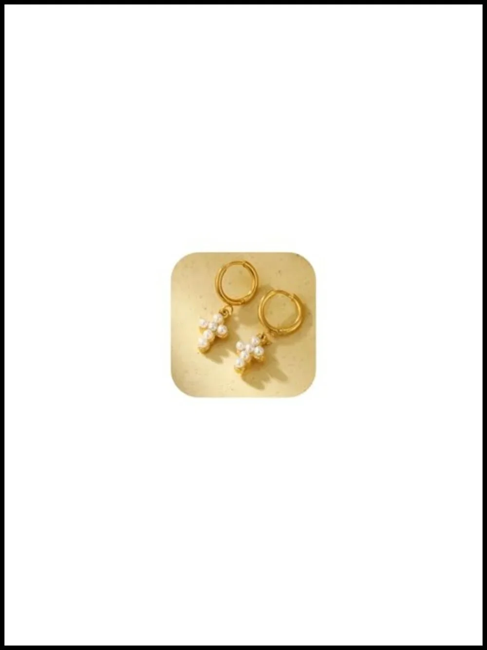 Dainty Gold Cross Drop Earrings for Women, Trendy Huggie Hoop Statement